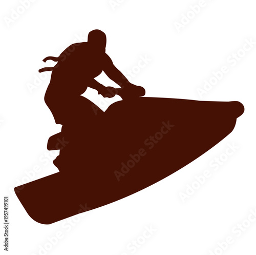 Water scooter riding waves