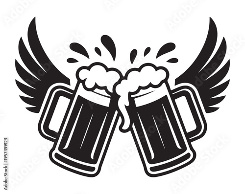 Cheers with wings beer mugs