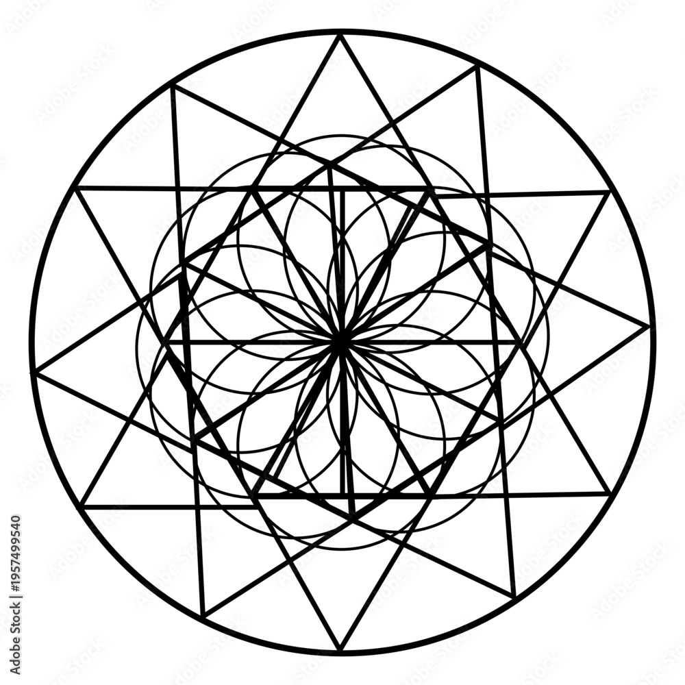Fototapeta premium Sacred geometry with flower