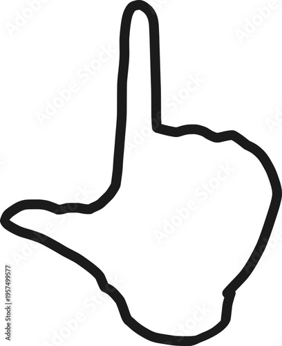 선으로 된 검지 손가락 제스쳐 일러스트