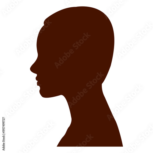 Woman profile silhouette short hair