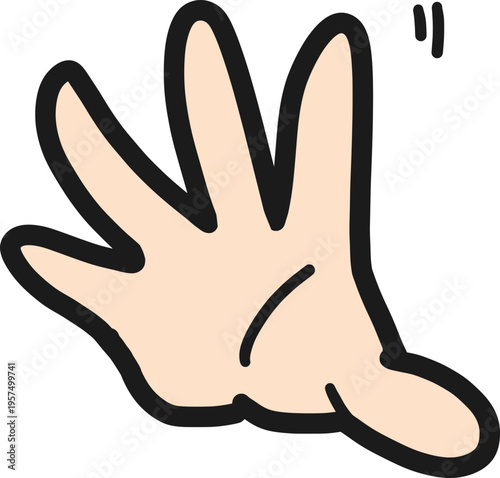 활짝 핀 손 모양 일러스트