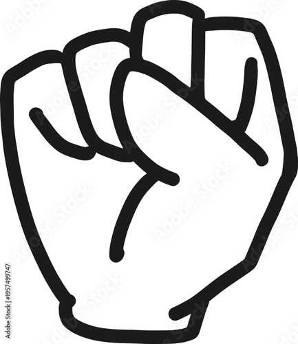 선으로 된 주먹 손 제스쳐 일러스트