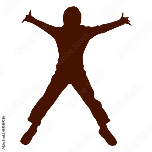 Child open jumping silhouette