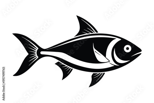 neon tetra silhouette line art vector illustration