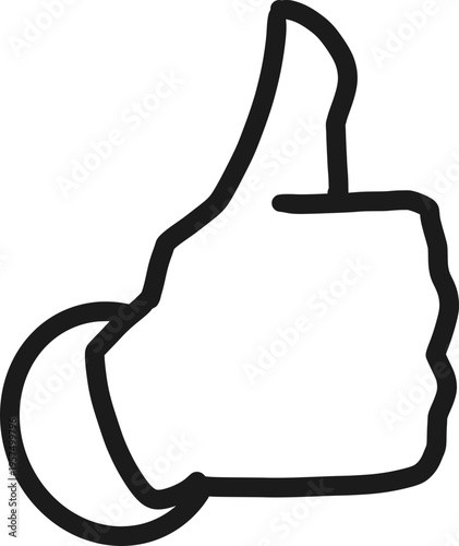 선으로 된 좋아요 엄지척 손가락