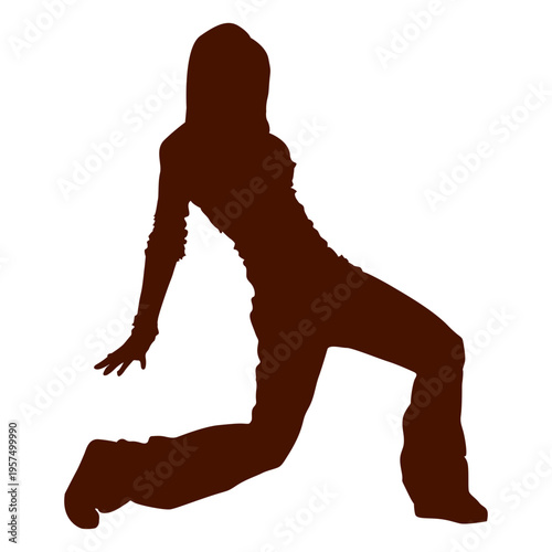 Female dancer break dance silhouette
