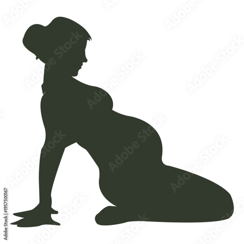 Pregnant woman silhouette gymnastic