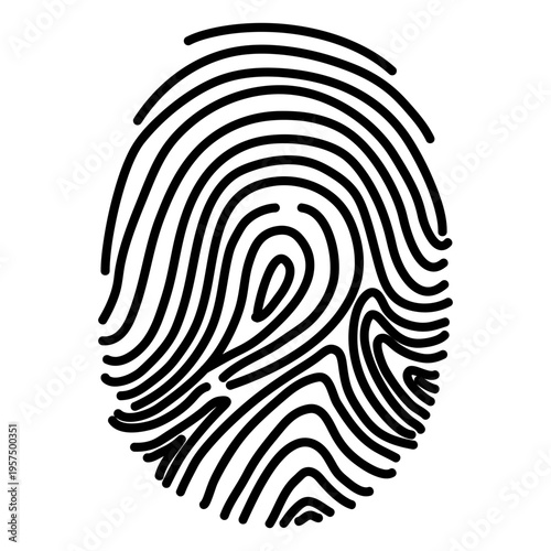 Canvas Print Swirled fingerprint silhouette