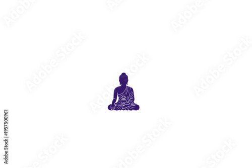 Buddha Silhouette illustration, element. Buddha Purnima, Vesak Day concept design with Buddha siting in lotus illustration, abstract background, banner, poster and flyer