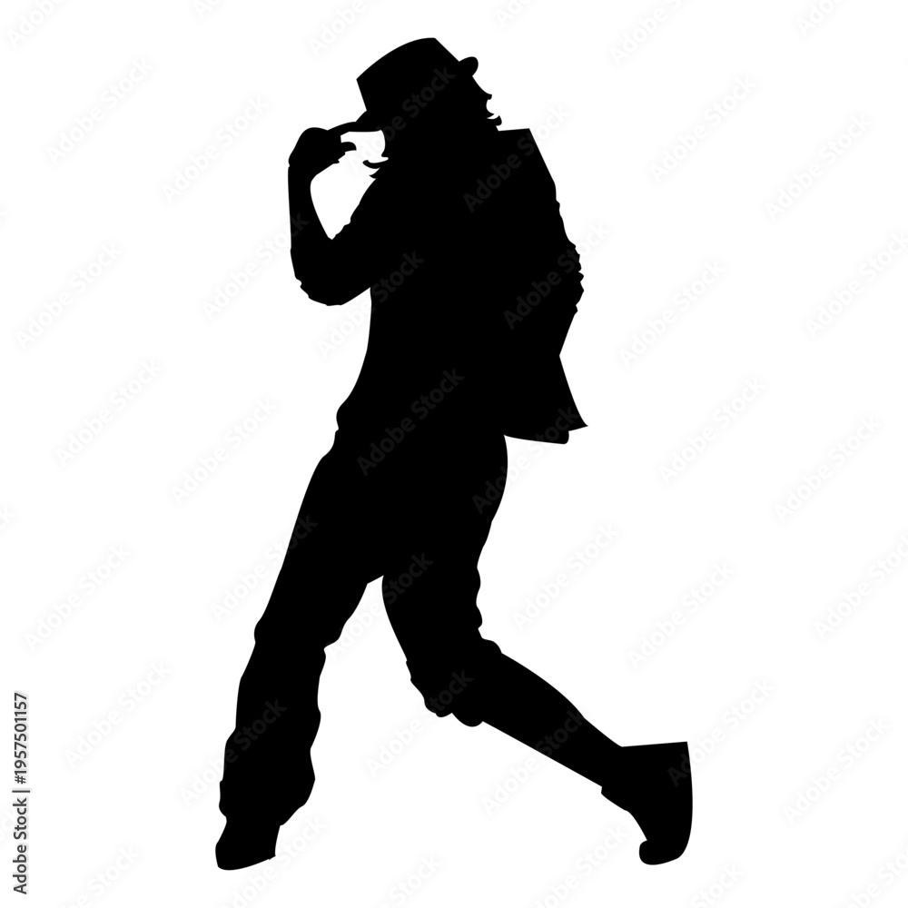 Obraz premium Boy break dancing silhouette