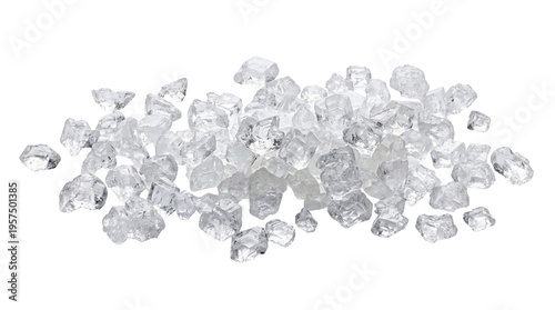 Photos Heap of coarse sea salt crystals on transparent background