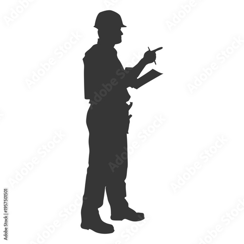 Construction worker supervising