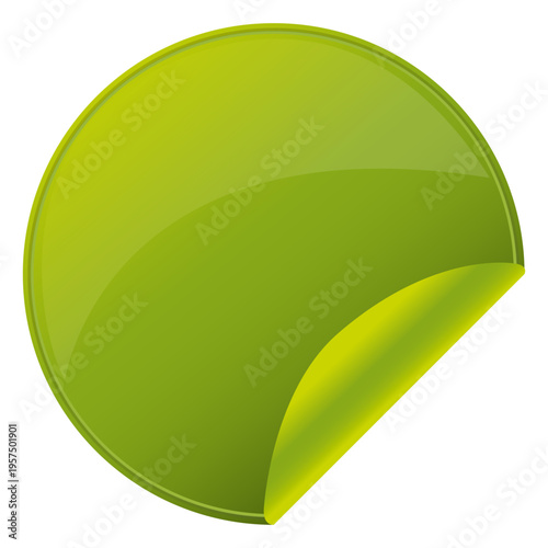 Flipped green round sticker