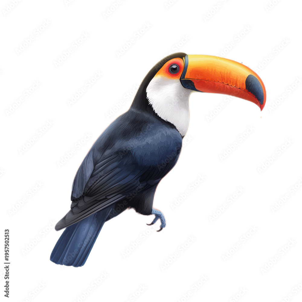 Fototapeta premium Vibrant Toucan Perched with Colorful Beak and Bold Feathers
