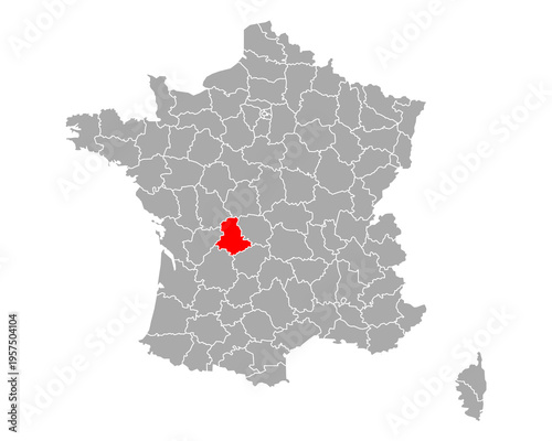 Karte von Haute-Vienne in Frankreich