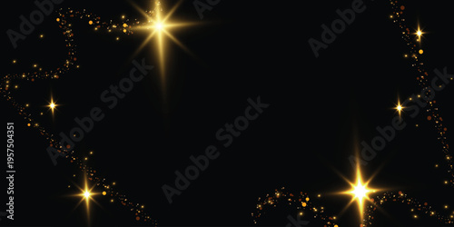 Elegant stream of gold glitter confetti and radiant stardust with soft glowing highlights and sparkling particles, perfect for luxury festive backgrounds and transparent overlay compositions