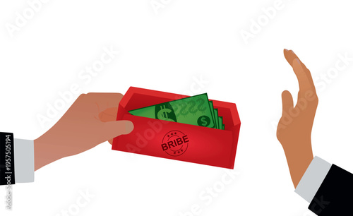 Stop corruption card. vector illustration