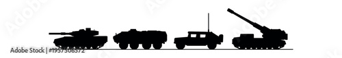 Armored vehicles, military vehicle symbol flat vector icon