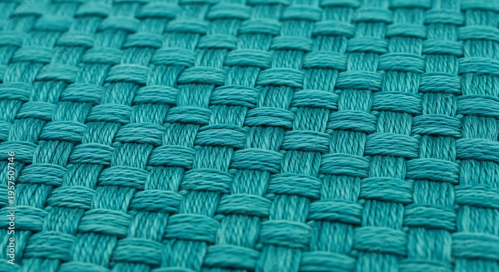 Fototapeta premium CloseUp Teal Woven Fabric Texture Pattern