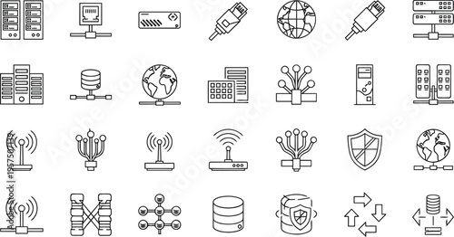 A collection of various computer and internet icons