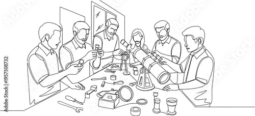 team meeting around table with food and drinks