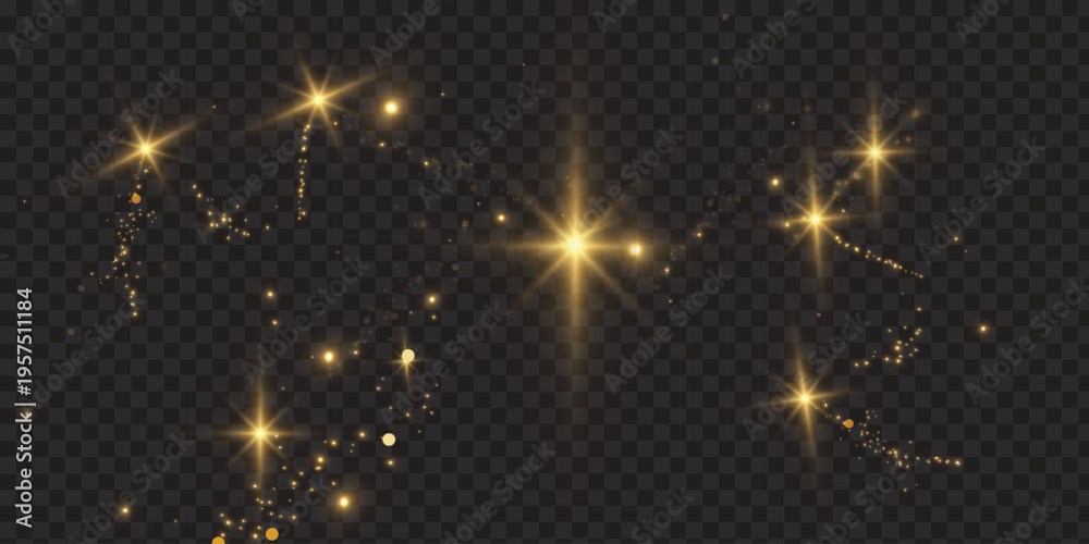 Fototapeta premium Golden background with a dust-like bokeh effect.