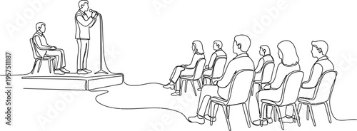 Business presentation with audience