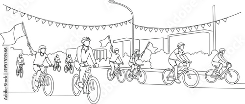 motorcycle riders line up at outdoor event