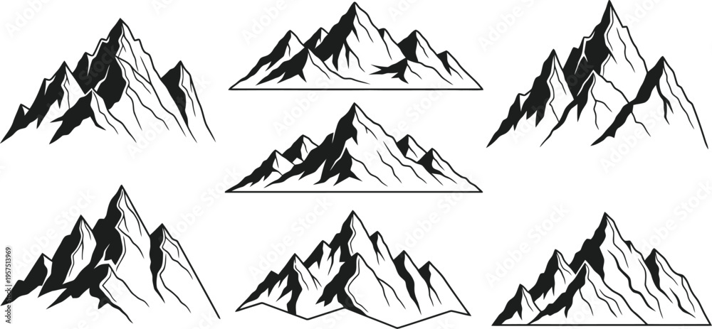 Fototapeta premium Mountain range illustrations