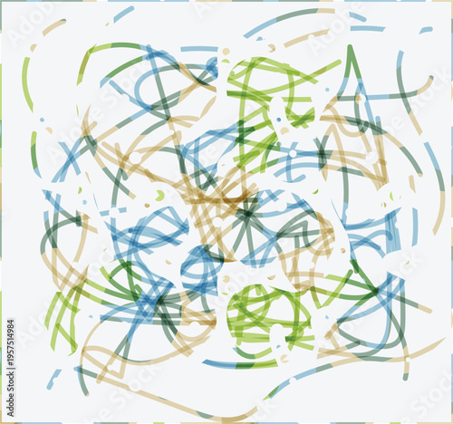 Abstract geometric patterns with vibrant colors and organic shapes intertwined