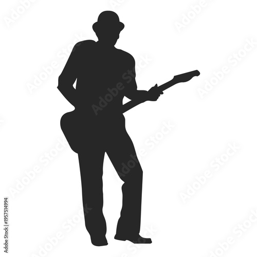 Man guitarist silhouette