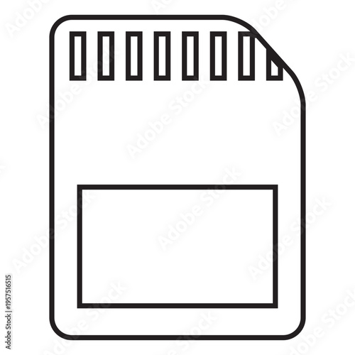 Secure digital sd card memory stroke icon