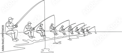 man fishing motion sequence