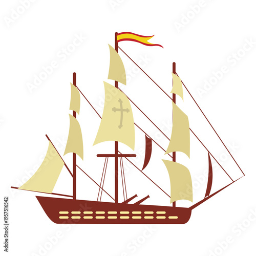 Spain warship sails wind drive