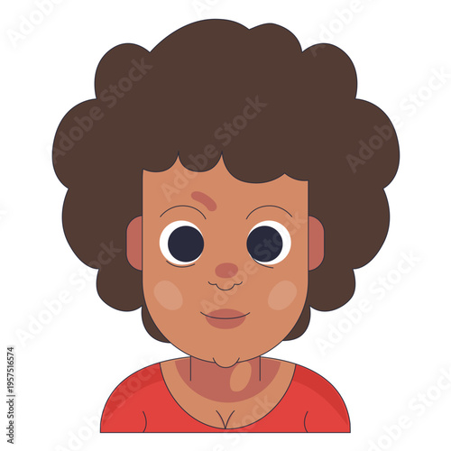 Wavy hair broun skin big eyes