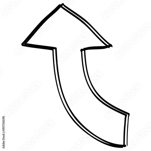 Cartoon curve right direction arrow