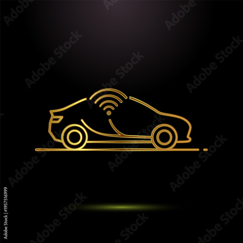 Autonomous vehicle illustration, self-driving car technology, smart transportation concept