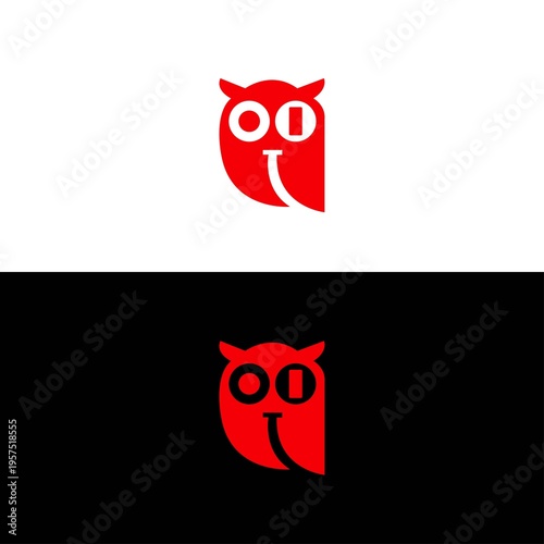Abstract Owl design logo template vector