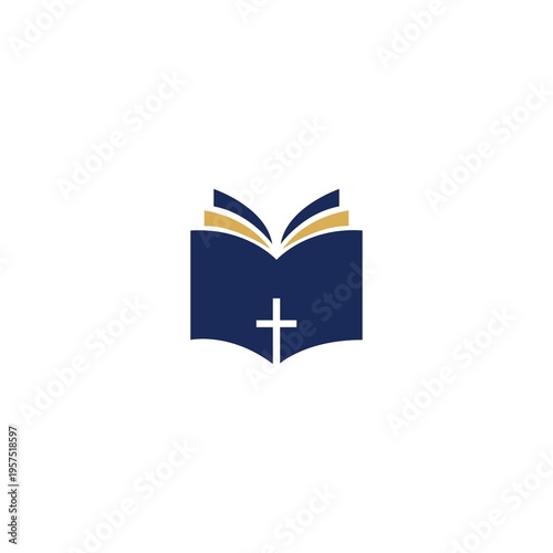 Bible cross logo icon design