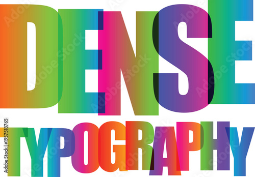Overlap Typography Dense Typography Overlapping Colorful Text Vector Design