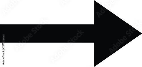 Black arrow pointing right with smaller triangle underneath