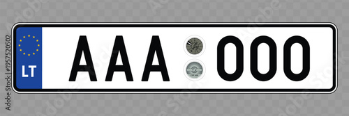 European style license plate with lt and stars