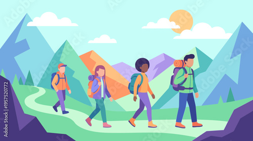 Hiking Trail Adventure in Scenic Mountain Landscape