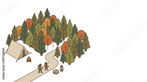 Scenic hiking trail in lush forest with trees and pathway