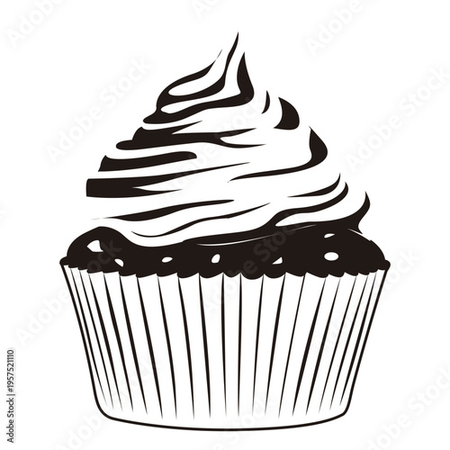 Classic  cupcake illustration