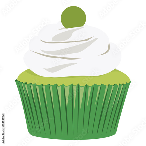 Key lime cupcake illustration