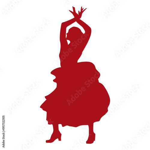 Flamenco dancer pose silhouette