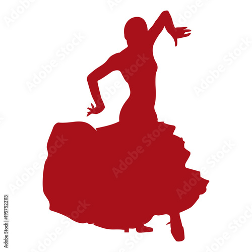 Flamenco dancer arms floating silhouette