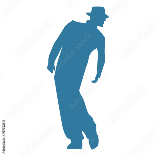Hip hop dancer man sidestep silhouette